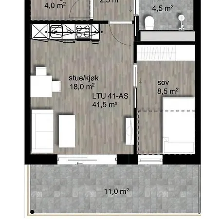 Ny Og Moderne 2-roms Pa Ovre Nyhavna